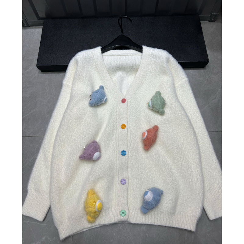 Cardigan s geometrijskim uzorkom, poliester materijal, zip, okrugli izrez, srednja debljina