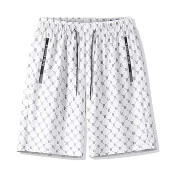 Casual muške ljetne šorceve od ice-silk, velike veličine, opuštene krojenje, tanke i prozračne, ravni kroj, sa šniringom za struk, mladenački stil