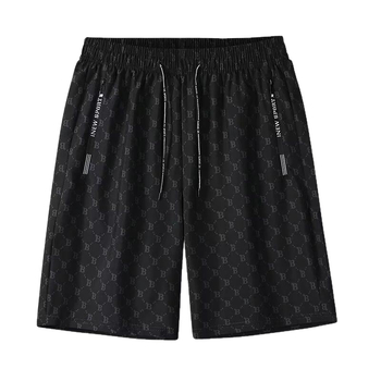 Casual muške ljetne šorceve od ice-silk, velike veličine, opuštene krojenje, tanke i prozračne, ravni kroj, sa šniringom za struk, mladenački stil