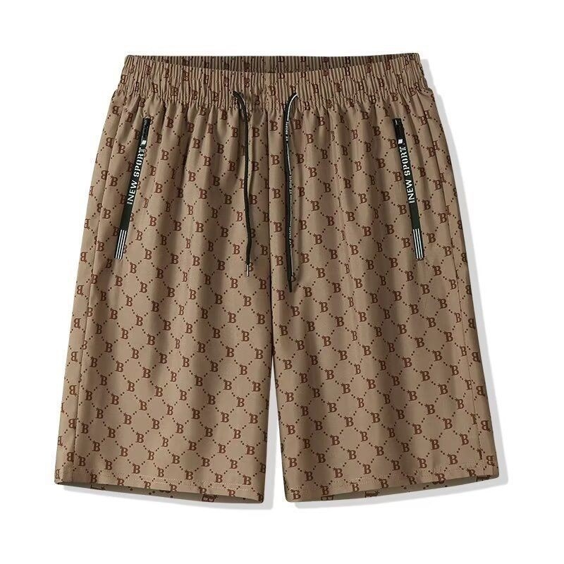 Casual muške ljetne šorceve od ice-silk, velike veličine, opuštene krojenje, tanke i prozračne, ravni kroj, sa šniringom za struk, mladenački stil