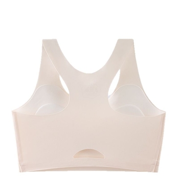 Lányok vest-stílusú edzőmelltartó fix kosarakkal; Ice Silk anyag; Nylon fő anyag; teljes kosarak; ultra vékony formázott kosár habbal; rögzített dupla vállpántok