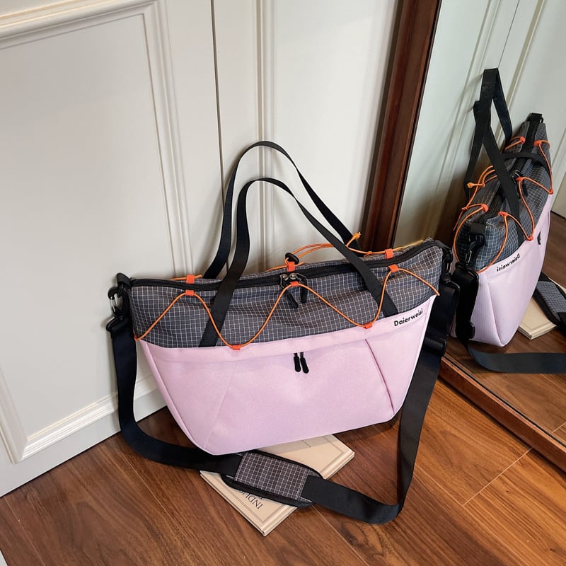 Torba za jogu i fitness — torba od platna s podstavom od poliestera, uzorak usklađenih boja, urban minimalistički stil, prozračna unisex torba