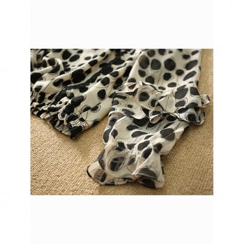 Női chiffon felső csipével, patchwork mintával, hosszú ujjú, babagallér