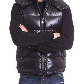 Ανδρικό γιλέκο με κουκούλα, γυαλιστερό ύφασμα, γέμισμα από λευκό πούπουλο χήνας, επένδυση Modal, γιακάς με στήριξη