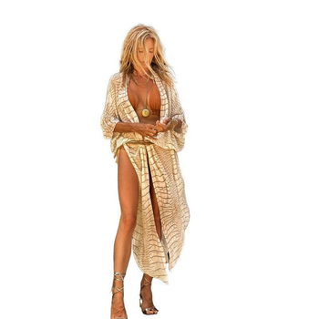 Sifon kardigán nyomtatással, bő szabás, városi stílus, V-nyakú