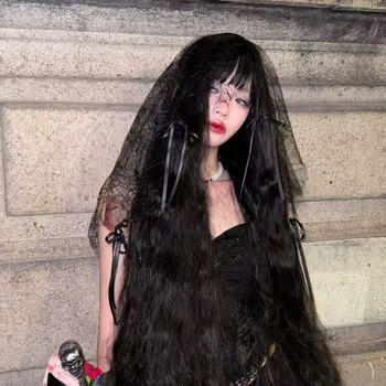 Lolita dodatak za glavu s veo i mašnom, od tkanine