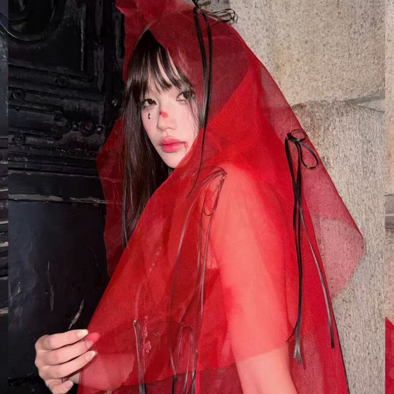 Lolita dodatak za glavu s veo i mašnom, od tkanine