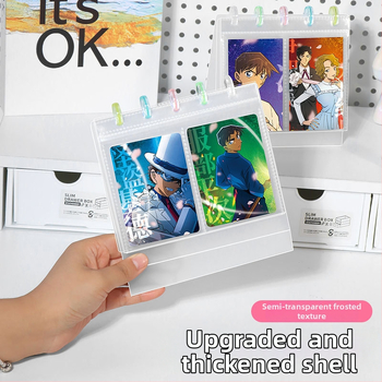 Fényképalbum, átlátszó kártyaalbum asztali kijelzőhöz, PP borító, Loose-leaf kötés, 10 oldal, logó nyomtatás, testreszabás elérhető