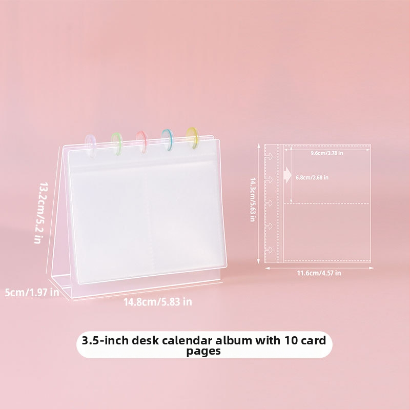 Fényképalbum, átlátszó kártyaalbum asztali kijelzőhöz, PP borító, Loose-leaf kötés, 10 oldal, logó nyomtatás, testreszabás elérhető