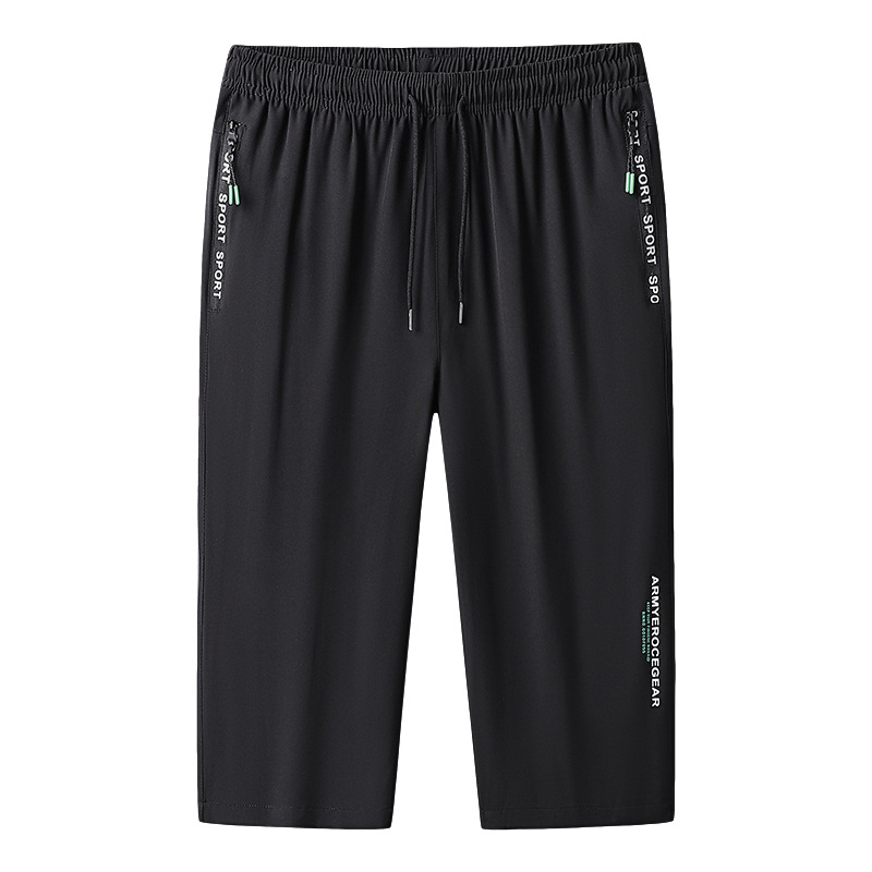 Muške cropped kratke hlače, slobodan kroj, brzo sušeći Ice Silk, ljetni plažni sport