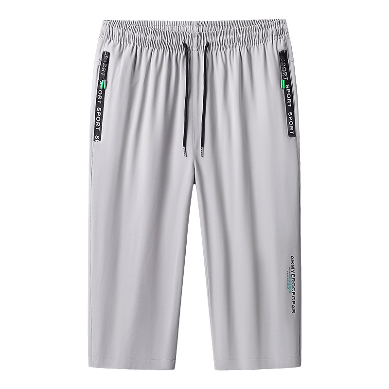 Muške cropped kratke hlače, slobodan kroj, brzo sušeći Ice Silk, ljetni plažni sport