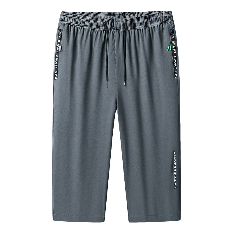Muške cropped kratke hlače, slobodan kroj, brzo sušeći Ice Silk, ljetni plažni sport