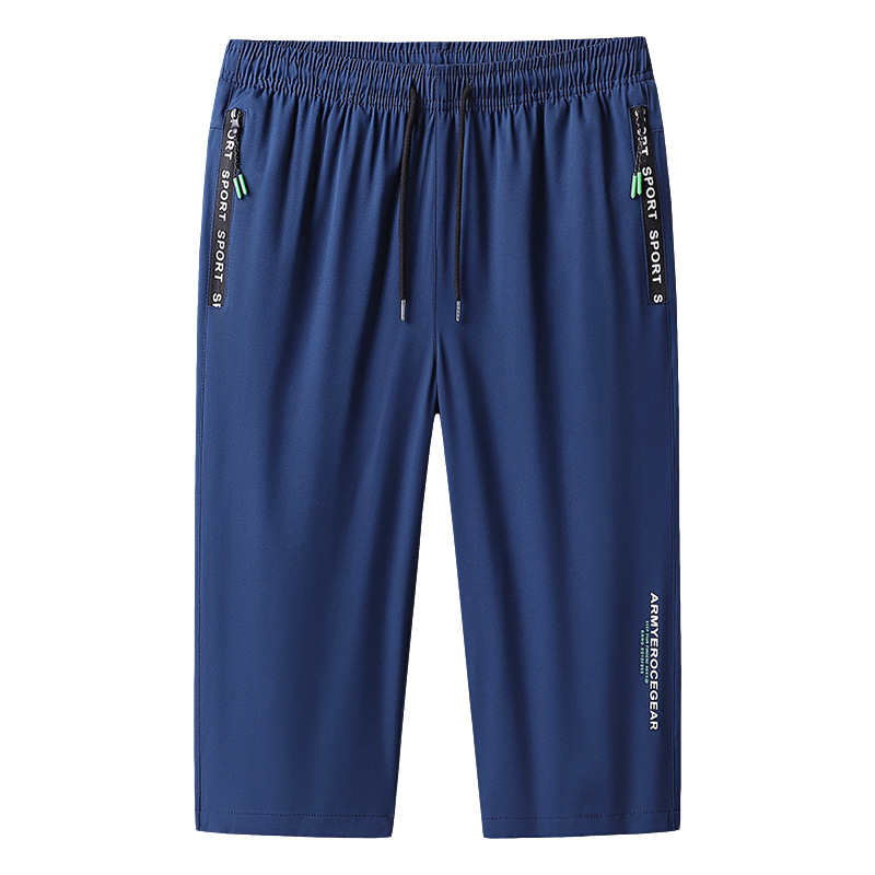Muške cropped kratke hlače, slobodan kroj, brzo sušeći Ice Silk, ljetni plažni sport