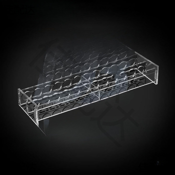 Γυάλινο στήριγμα σωληναρίων χρωματομετρίας για σωληνάρια 10/25/50/100 mL, 6–30 οπές, μονή ή διπλή σειρά