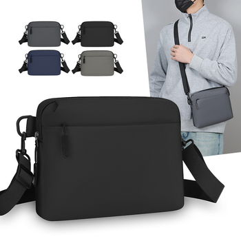 Geantă crossbody din nylon pentru bărbați, stil urban minimalist, rezistentă la uzură, capacitate pentru laptop de 8 inch