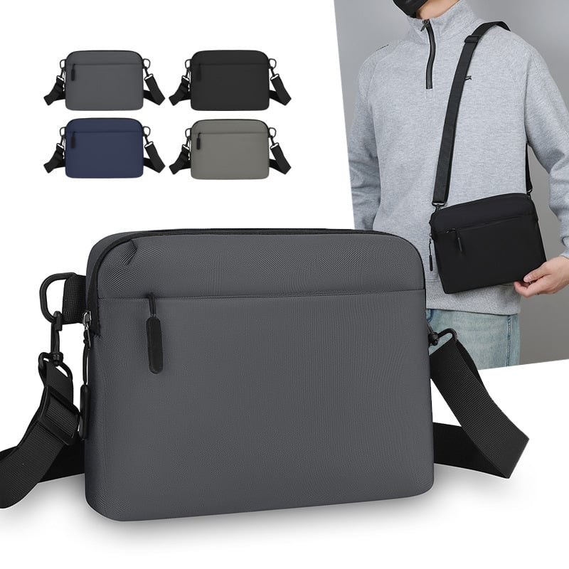 Geantă crossbody din nylon pentru bărbați, stil urban minimalist, rezistentă la uzură, capacitate pentru laptop de 8 inch