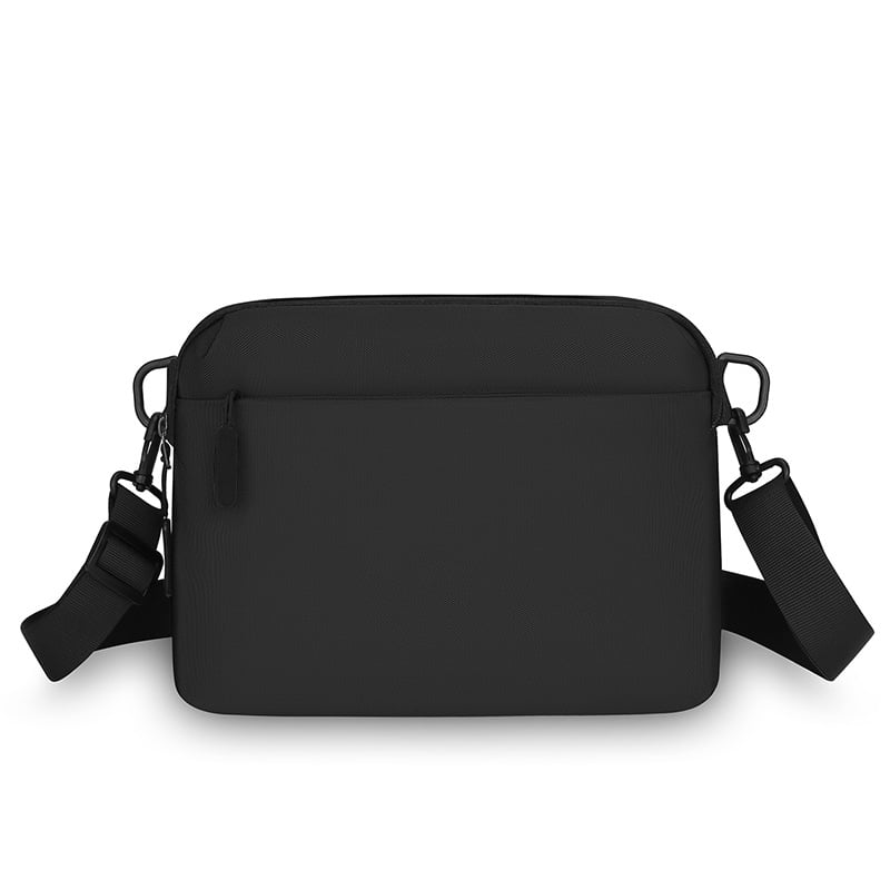 Geantă crossbody din nylon pentru bărbați, stil urban minimalist, rezistentă la uzură, capacitate pentru laptop de 8 inch