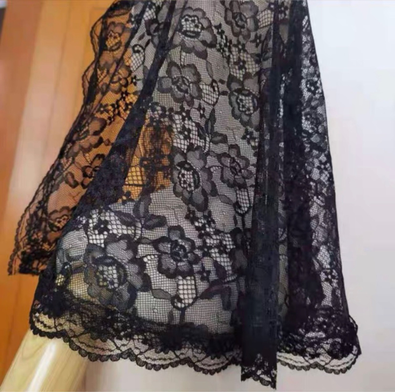 Čipkasti vjenčani veo - jednostavan ženski stil, cvjetni motiv, kapelni stil, jednostruki sloj