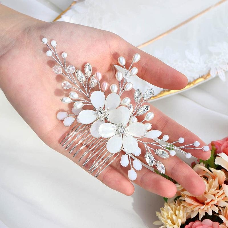 Češalj za kosu s opalnim perlama i kristalnim rhinestones za vjenčanje, metalni dodatak za glavu, ljeto 2021