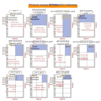Memory years Elhúzható fotóalbum PP borítással, kilenc rekesz kártyákhoz és fényképekhez, igazolások tárolására, 10/20/30 oldal