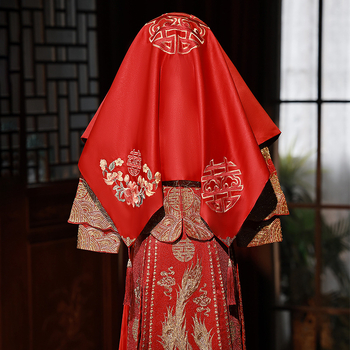 Izšivani satenski headdress za vjenčanje, retro ženski stil, Suzhou, ljeto 2023