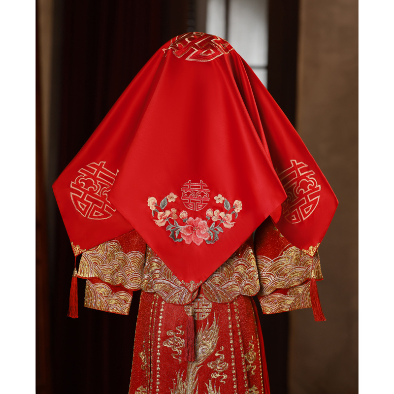 Izšivani satenski headdress za vjenčanje, retro ženski stil, Suzhou, ljeto 2023