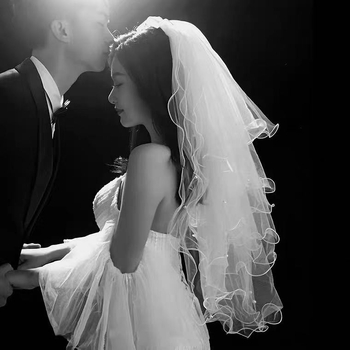 Menyasszonyi fátyol fejfedő gyöngyös masnival, vals stílus, testreszabható