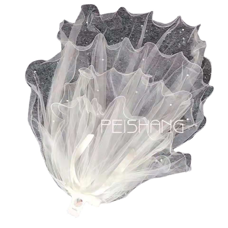 Menyasszonyi fátyol fejfedő gyöngyös masnival, vals stílus, testreszabható