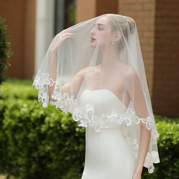 Vjenčani veo za glavu - jednostavan, retro francuska čipka, nježan palatni veo za fotografiju, tkanje, valc stil