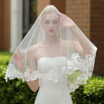 Vjenčani veo za glavu - jednostavan, retro francuska čipka, nježan palatni veo za fotografiju, tkanje, valc stil