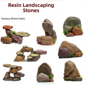 Σετ διακόσμησης ενυδρείου από ρητίνη για τοπίο ποταμού, 36 τεμάχια, μάρκα Jialmei