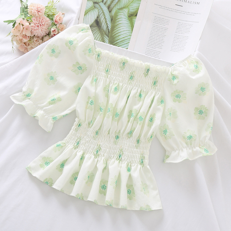 Ženska bluza od šifona u francuskom stilu, 90–95% šifona, Feifei rukavi, izuzetno duga rukav, pulover top, gradski stil