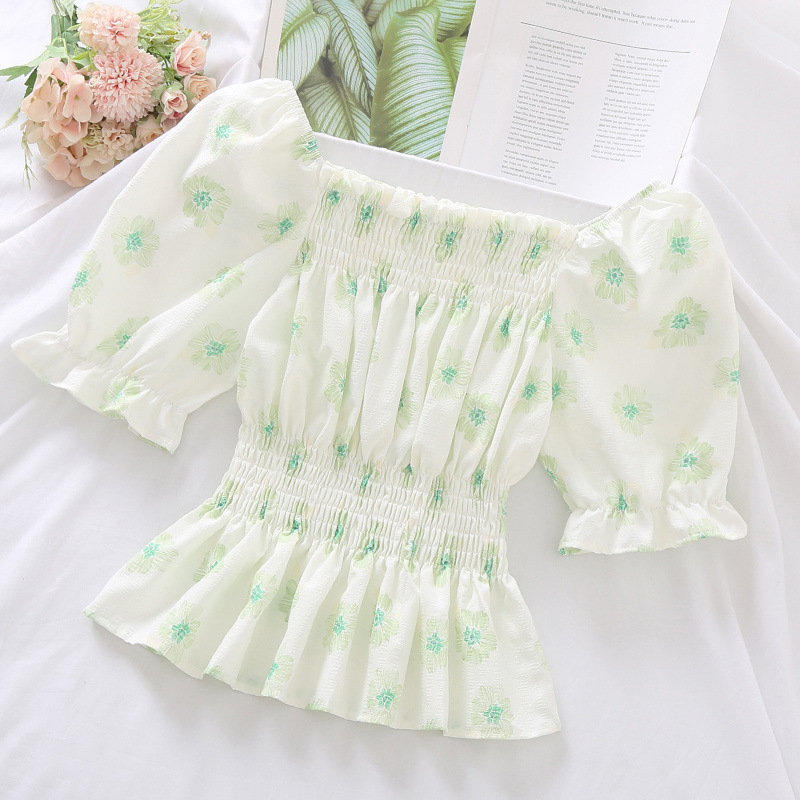 Ženska bluza od šifona u francuskom stilu, 90–95% šifona, Feifei rukavi, izuzetno duga rukav, pulover top, gradski stil