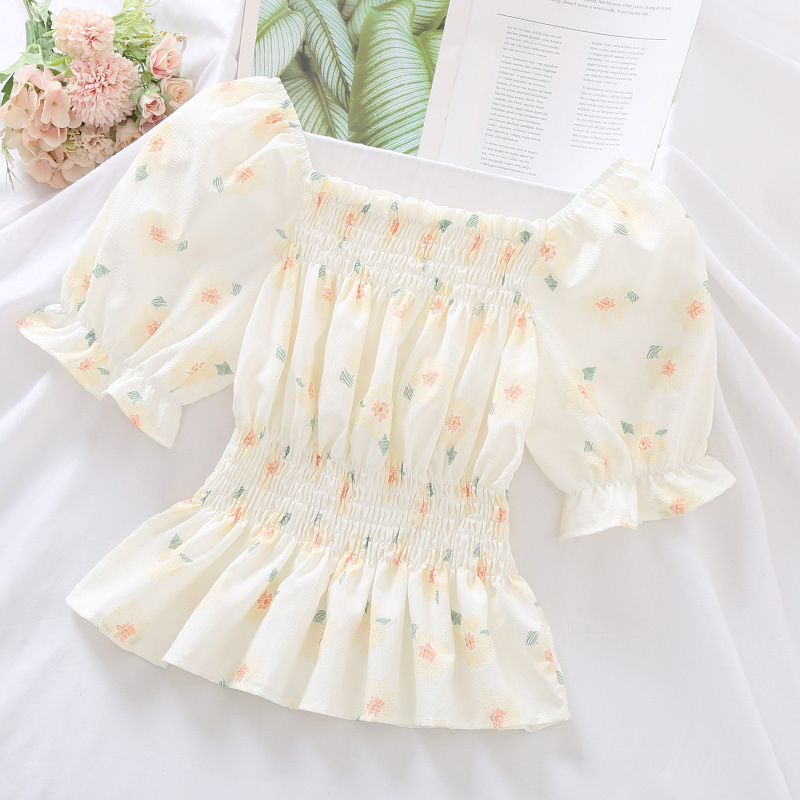 Ženska bluza od šifona u francuskom stilu, 90–95% šifona, Feifei rukavi, izuzetno duga rukav, pulover top, gradski stil