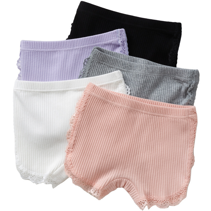 Dječje sigurnosne šorceve od pamuka za djevojčice s čipkastim završetkom – razred B, 95% pamuk, Cute Bear