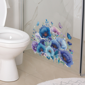 PVC dekorativna zidna naljepnica – biljke i cvijeće s leptirima za dnevni boravak, spavaću sobu, studij, restoran i ulaz; svježi i stylish stil; samoljepljiva, uklonjiva
