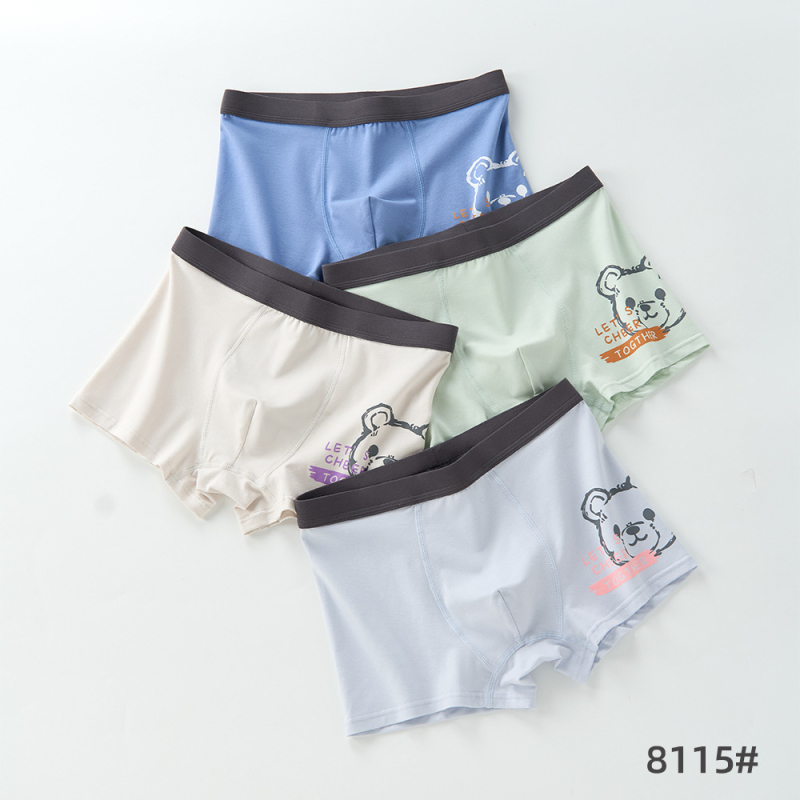 Huanghua muške gaće za dječake, 4-komadni set, 95% combed pamuk, za učenike srednje škole