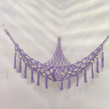 Ručno tkan tapiserija-hamak za zid od pamuka, nordijski stil, ovalni oblik, uzorak lišća