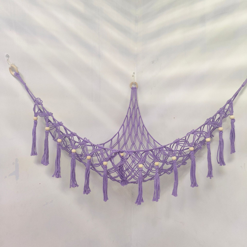 Ručno tkan tapiserija-hamak za zid od pamuka, nordijski stil, ovalni oblik, uzorak lišća