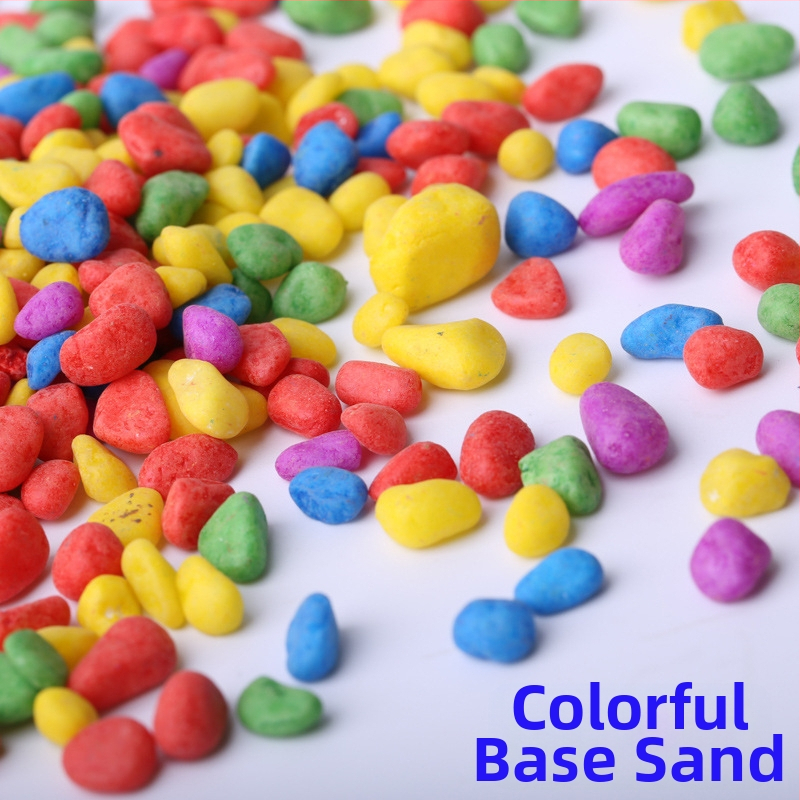 Pietre de peisaj pentru acvariu – nisip pentru fund cu bază din sticlă, pachet 25 kg, 250 g/buc, brand Huaying