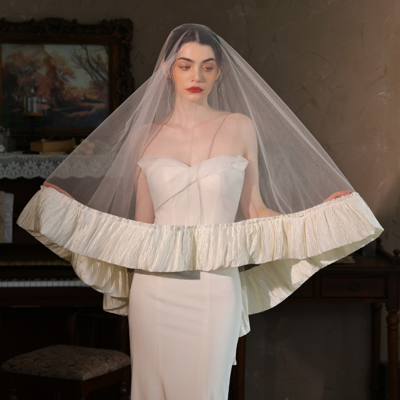 Vjenčani veo Xinmeiji | najlon, francuski stil, oblik školjke, izrada po narudžbi