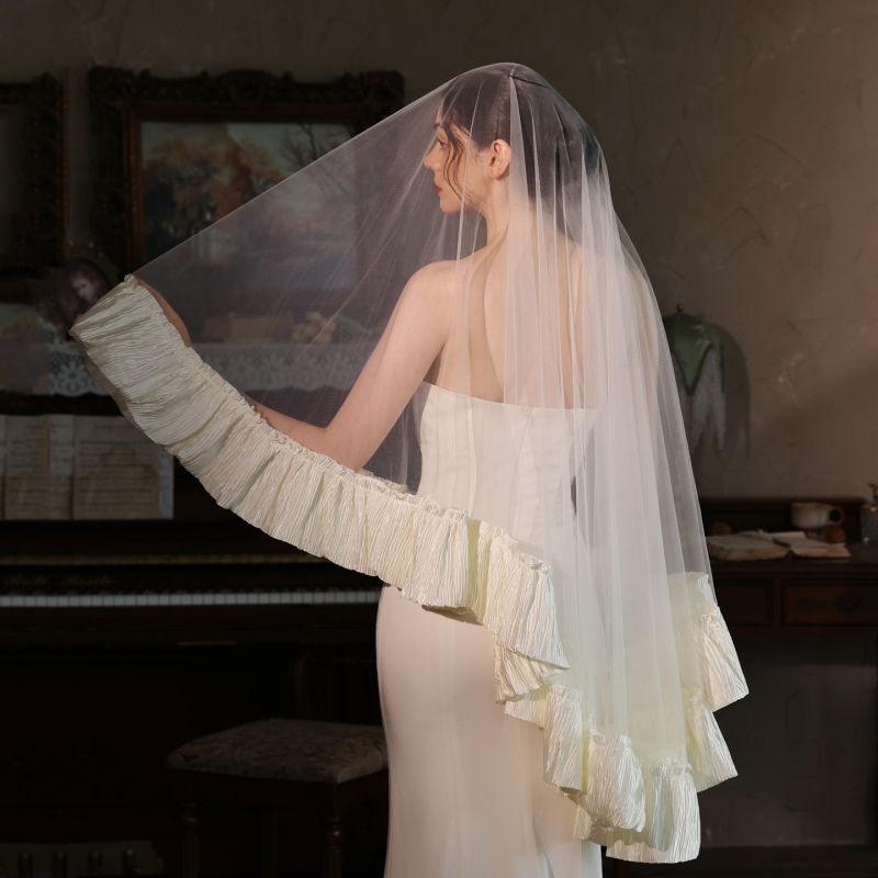 Vjenčani veo Xinmeiji | najlon, francuski stil, oblik školjke, izrada po narudžbi