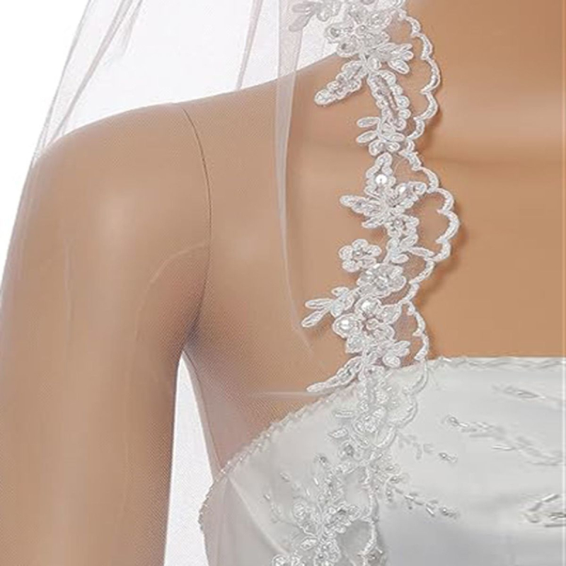 Nevjenski veo od čipke, jednovrstni, s ukosnicom za kosu