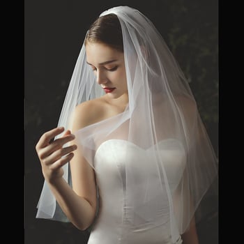 Vjenčani dodatak za kosu – metalni češalj sa veo, Waltz stil, težina 50 g, individualno pakirano