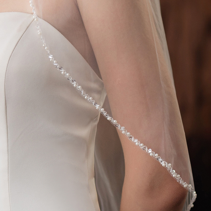 Vjenčani veo, jednodijelni sloj, visokokvalitetan (Materijal: tkanina; Obrada: tkanje; Težina: 120 g; Sezona: Jesen 2023)