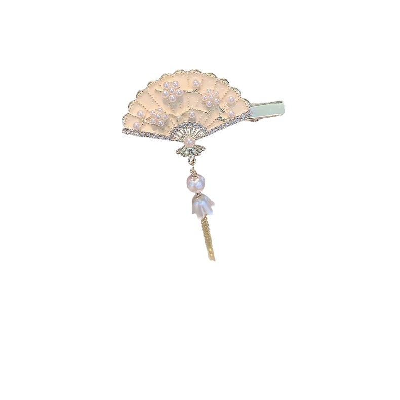 Štipaljka za kosu sa bočnim klipom, oblik fan forme, starinski stil, cinkova legura, dijamantni završetak