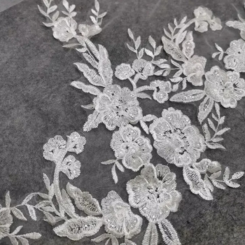 Vjenčani veo s čipkastom mrežom i ukosnicom za kosu, vintage stil, oblik cvijeta, tkanina