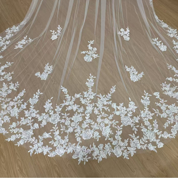 Vjenčani veo, vintage katedralni stil, čipka, mekana pređa (Materijal: mekana pređa; Stil: vintage; Oblik: veo; Vrsta: katedralni stil; Kategorija: dodatak za glavu)