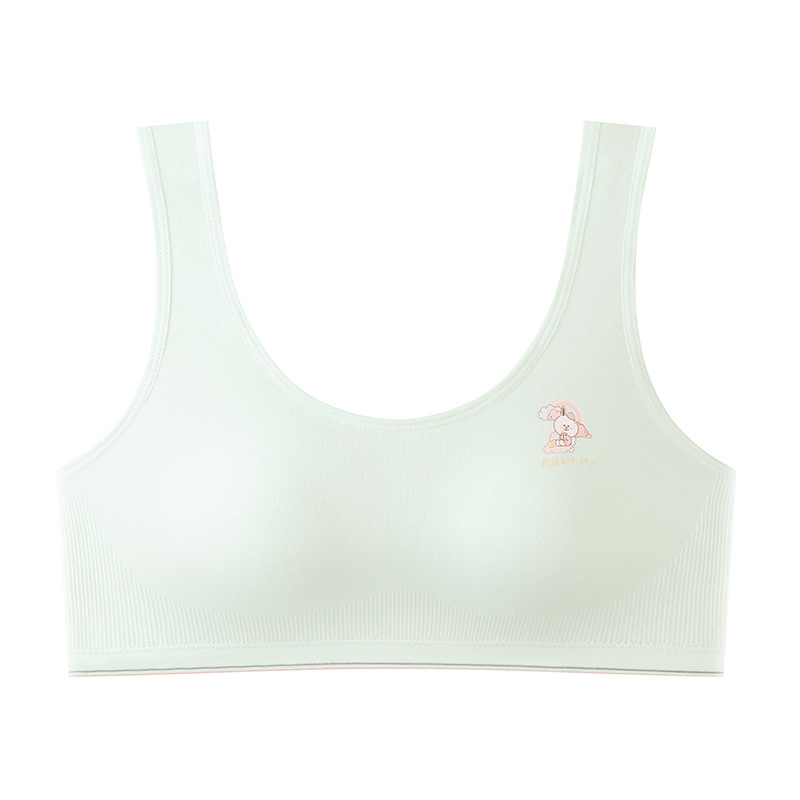 Vesta za djevojčice s fiksnim jastučićima za grudi, prozračna, štiti od izlaganja; viskozna tkanina; fiksni dvostruki naramenice; stil veste s dječjim crtićem