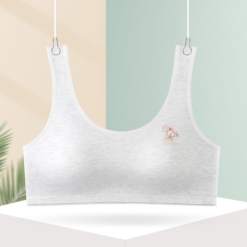 Vesta za djevojčice s fiksnim jastučićima za grudi, prozračna, štiti od izlaganja; viskozna tkanina; fiksni dvostruki naramenice; stil veste s dječjim crtićem